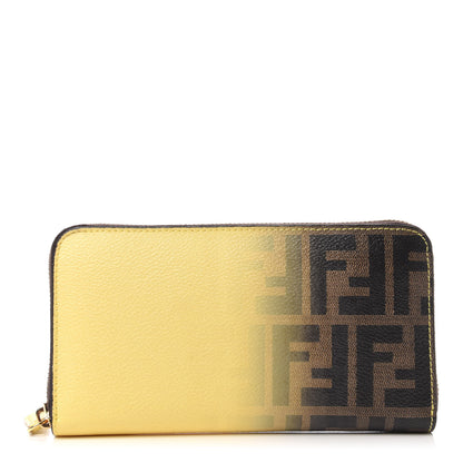 Fendi Zucca Spalmati Ombre Zip Around Wallet Tobacco Cedro 1 of 9