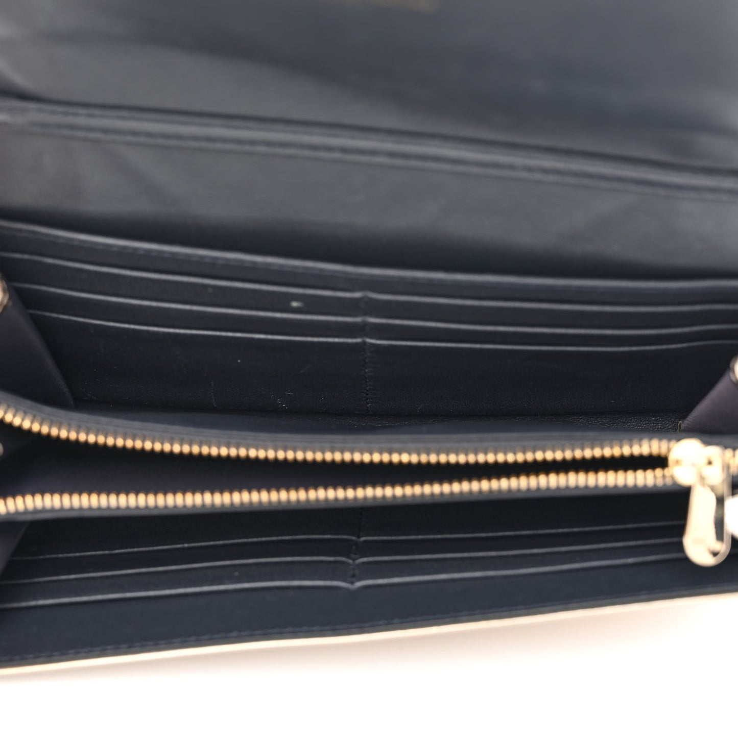 Metallic Patent Micro-Cannage Diorama Wallet on Chain Pouch Gold