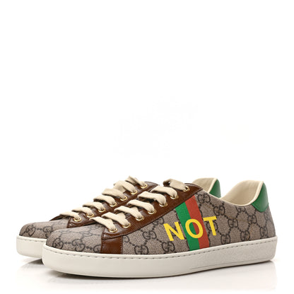 Gucci GG Supreme Monogram Fake/Not Mens Ace Sneakers 8.5 Beige New Shamarock Brown Sugar 3 of 10