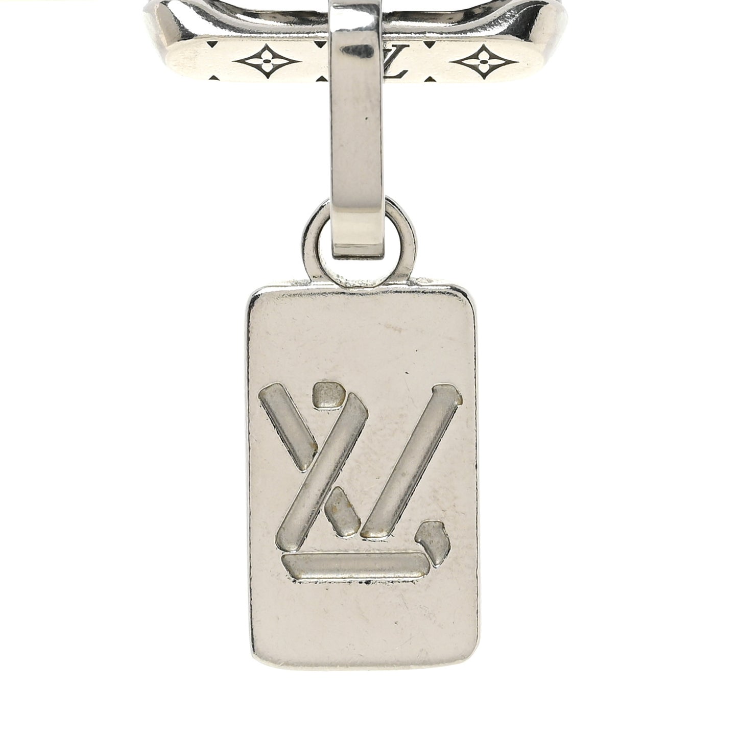 Metal Resin Monogram Chain Bracelet  Silver