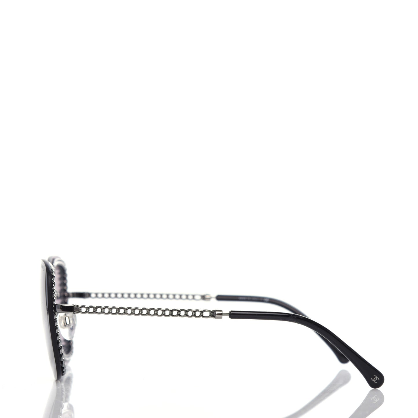 Square Removable Chain Pearl Sunglasses 4244 Black