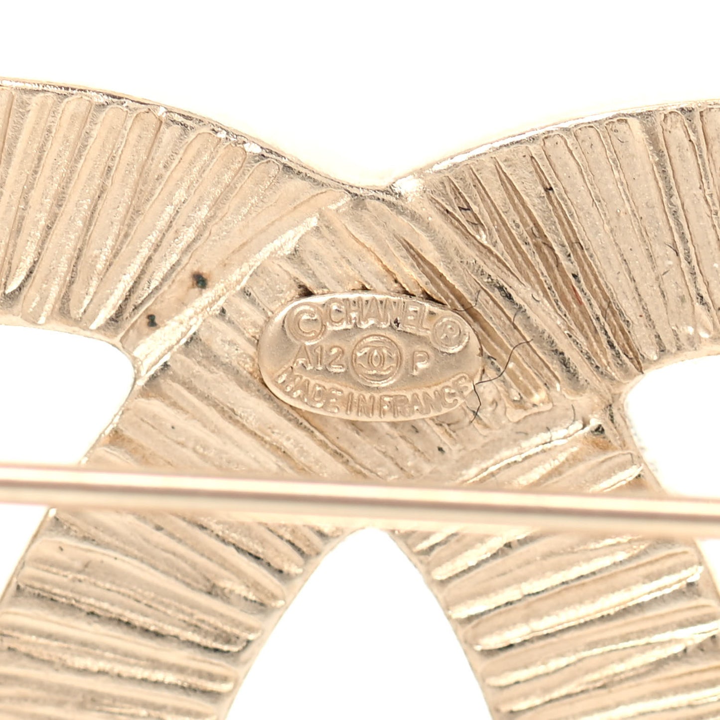 Pearl Studded CC Brooch Pin