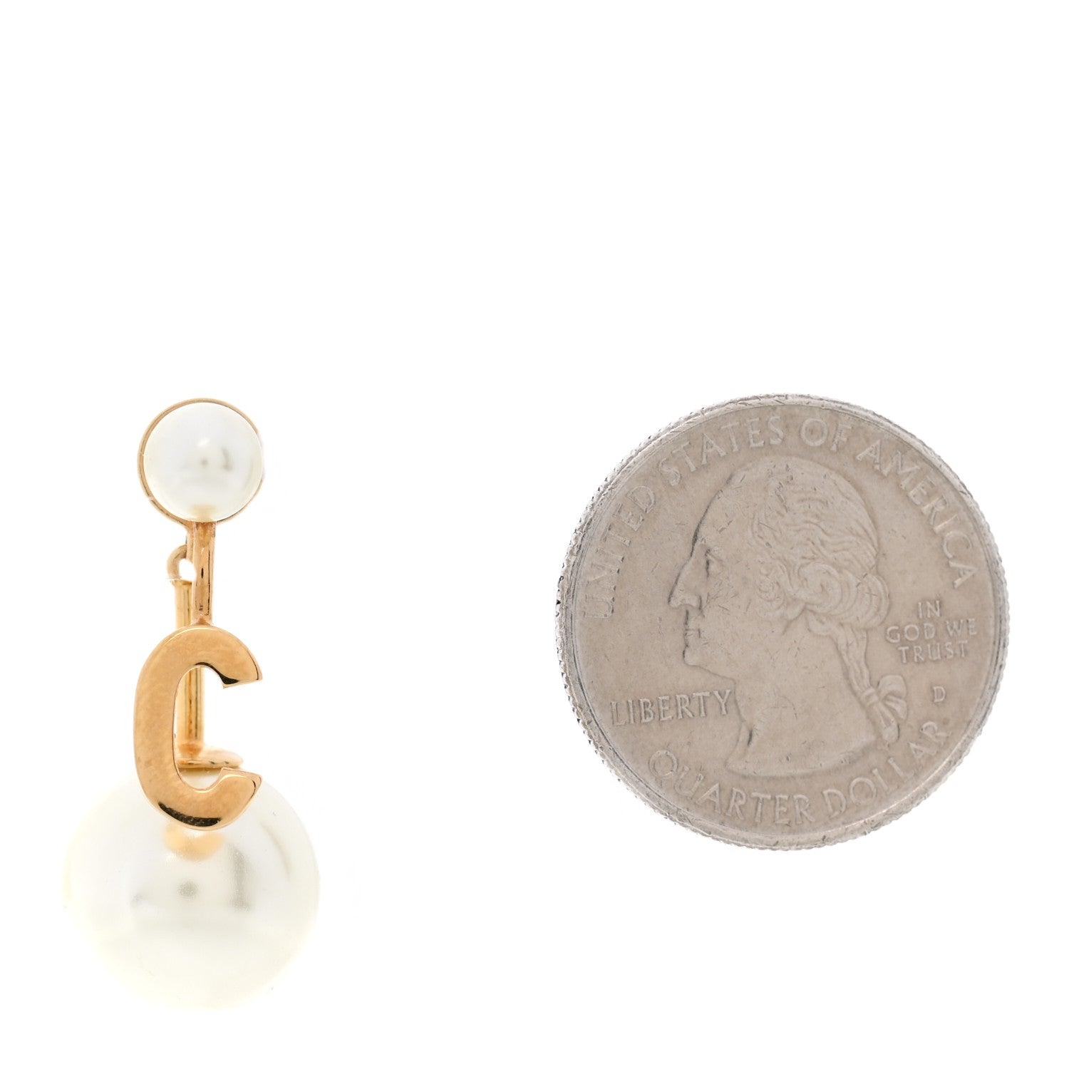 Christian Dior Pearl My ABCDior C Tribale Earring Gold 2 of 4