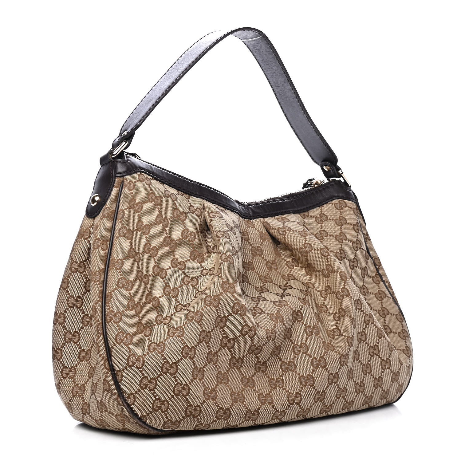 Gucci Monogram Medium Sukey Hobo Dark Brown 2 of 7