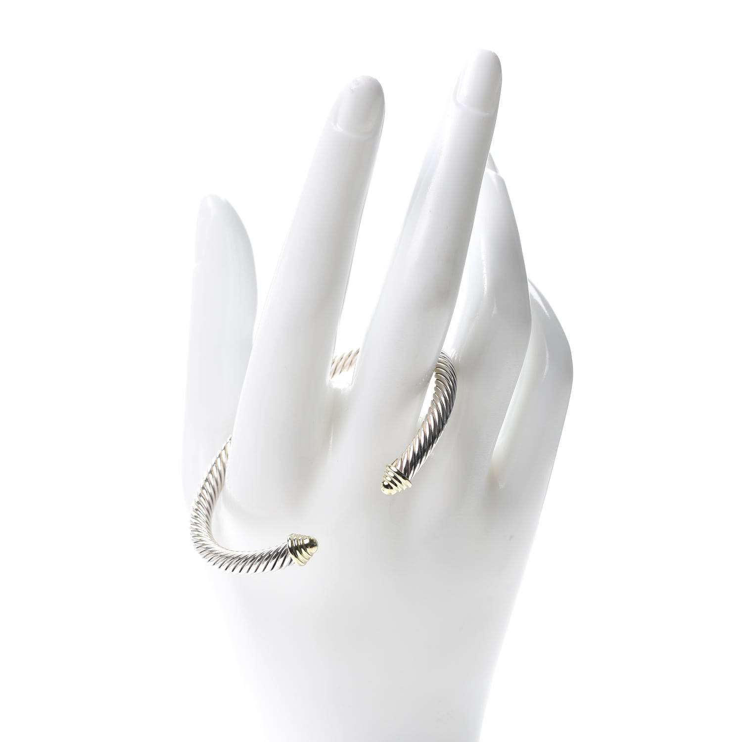 David Yurman Sterling Silver 14K Yellow Gold 5mm Cable Classics Bracelet 2 of 4