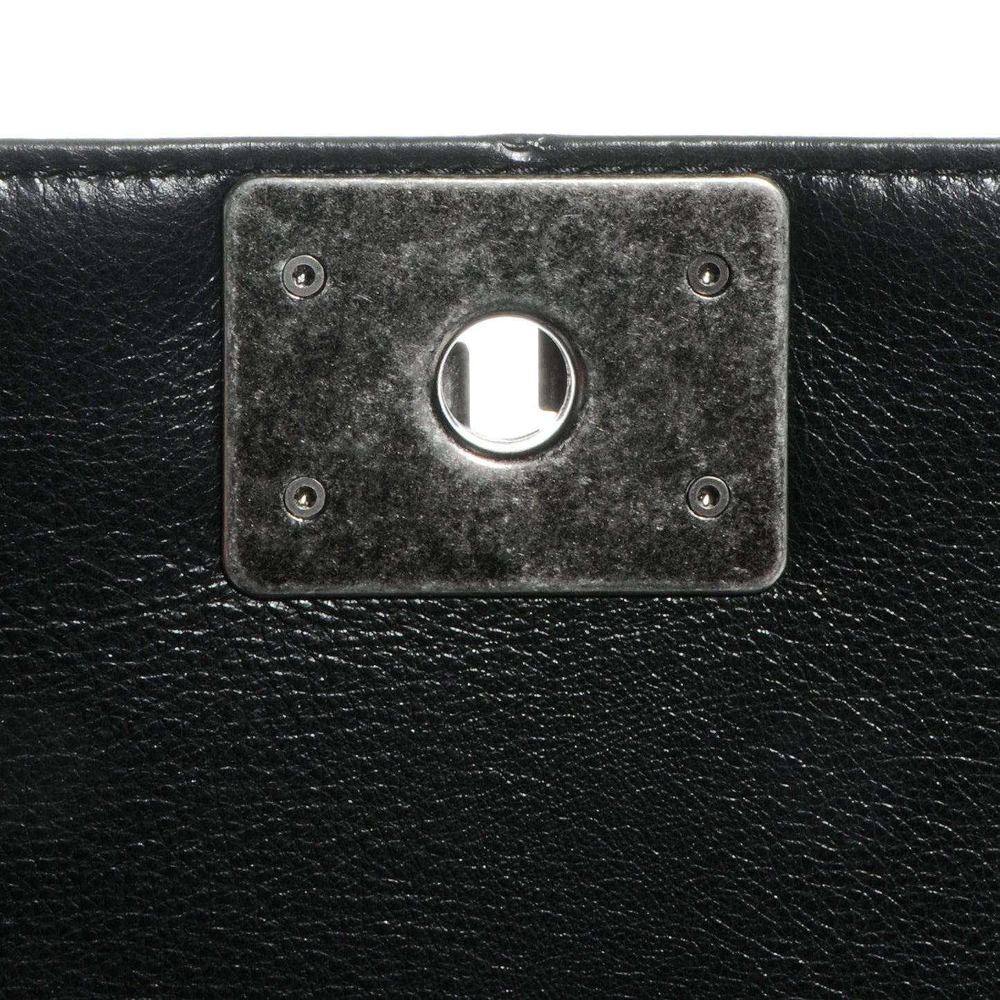 Lambskin Quilted Large Boy Flap Black