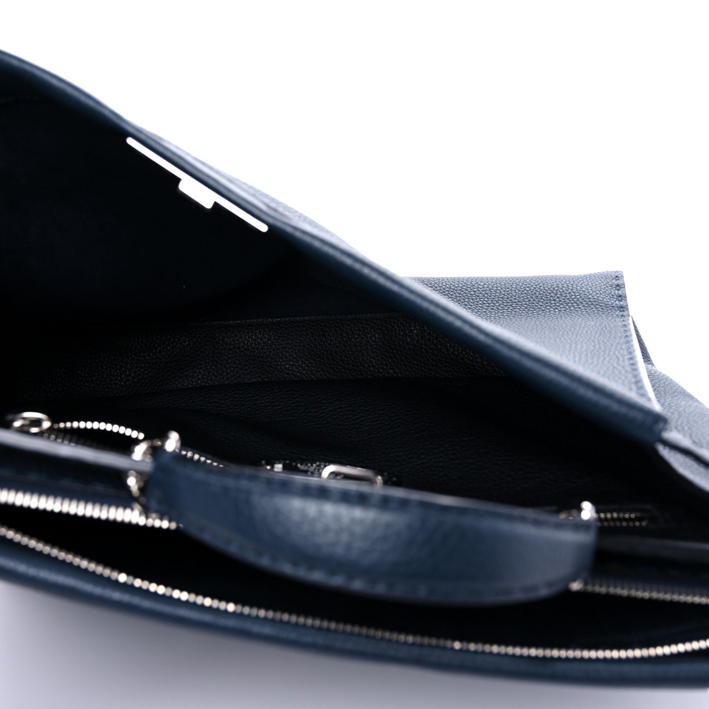 Cuoio Romano Selleria Bi-Color Large Mens Peekaboo Iconic Essential Satchel Lavagna Black