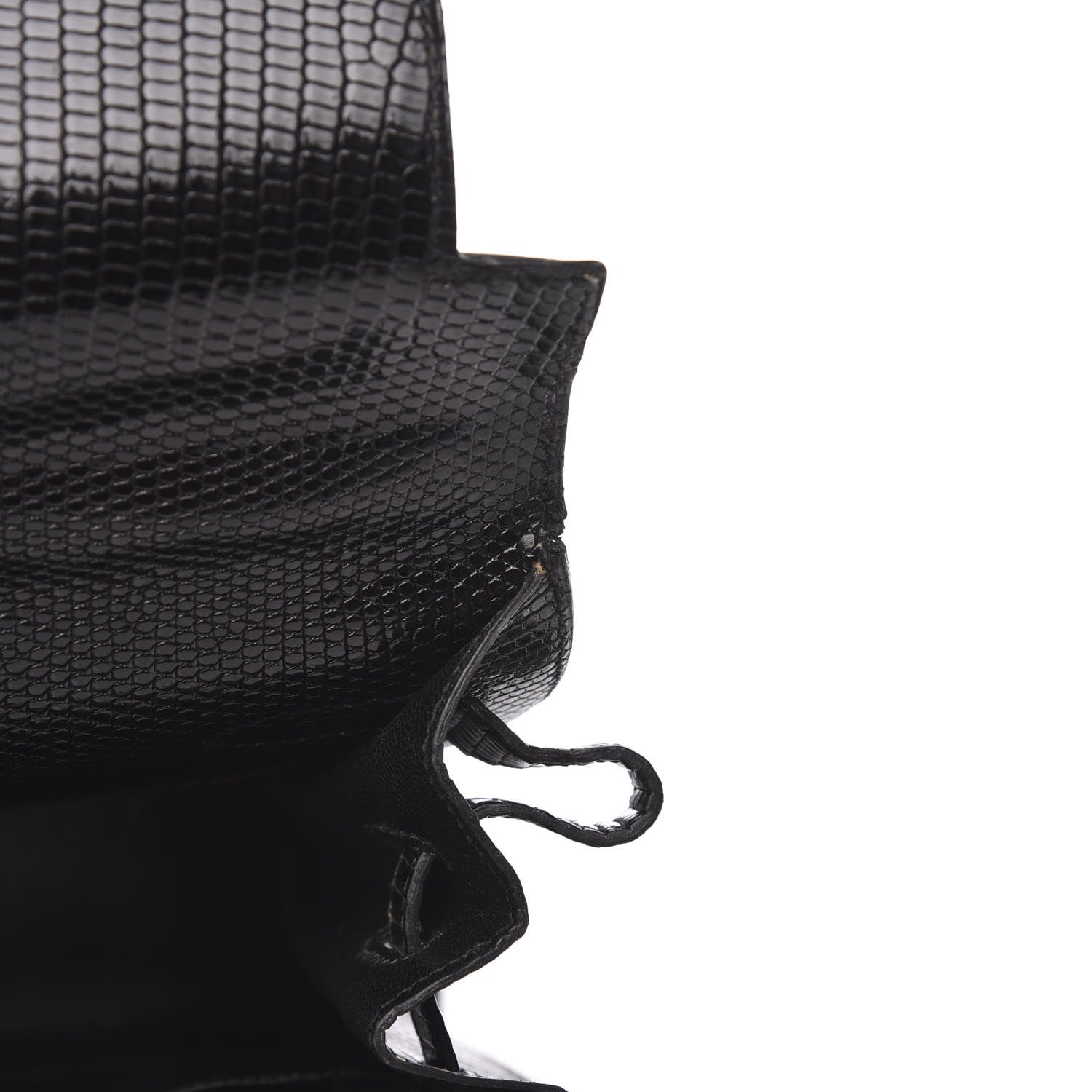 Hermes Lizard Kelly Sellier 32 Black 27 of 35