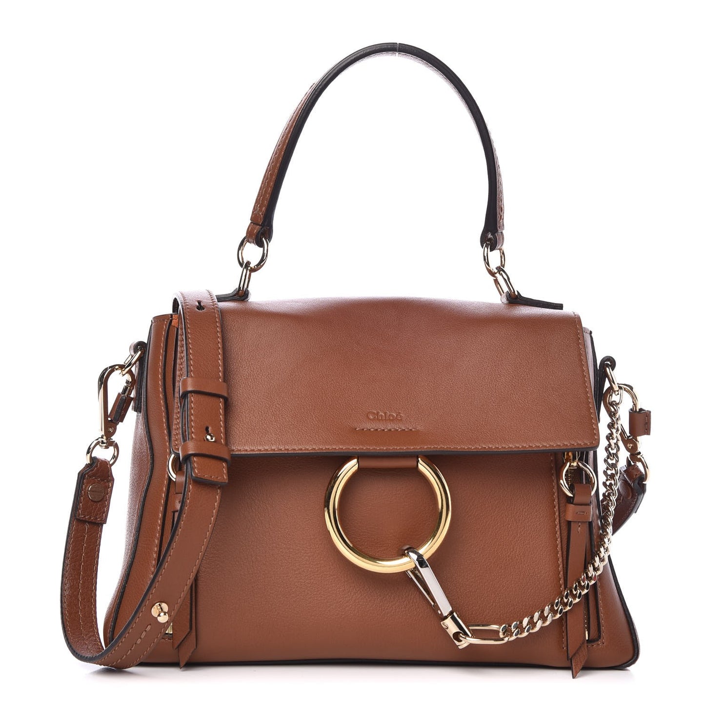 Calfskin Small Faye Day Shoulder Bag Tan