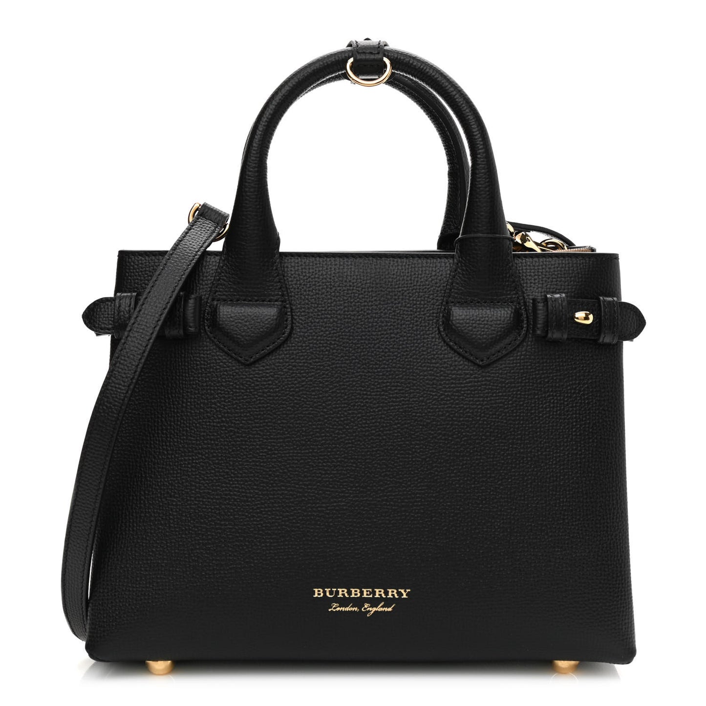 Derby Calfskin House Check Small Banner Tote Black