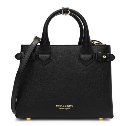 Burberry Derby Calfskin House Check Small Banner Tote Black 1 of 9