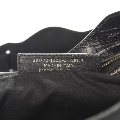 Balenciaga Calfskin Crocodile Embossed Giant 12 Gold Hardware City Black 7 of 10