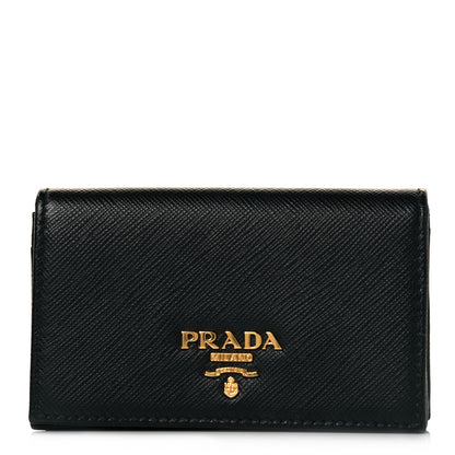 Prada Saffiano Oro Wallet Black 1 of 9