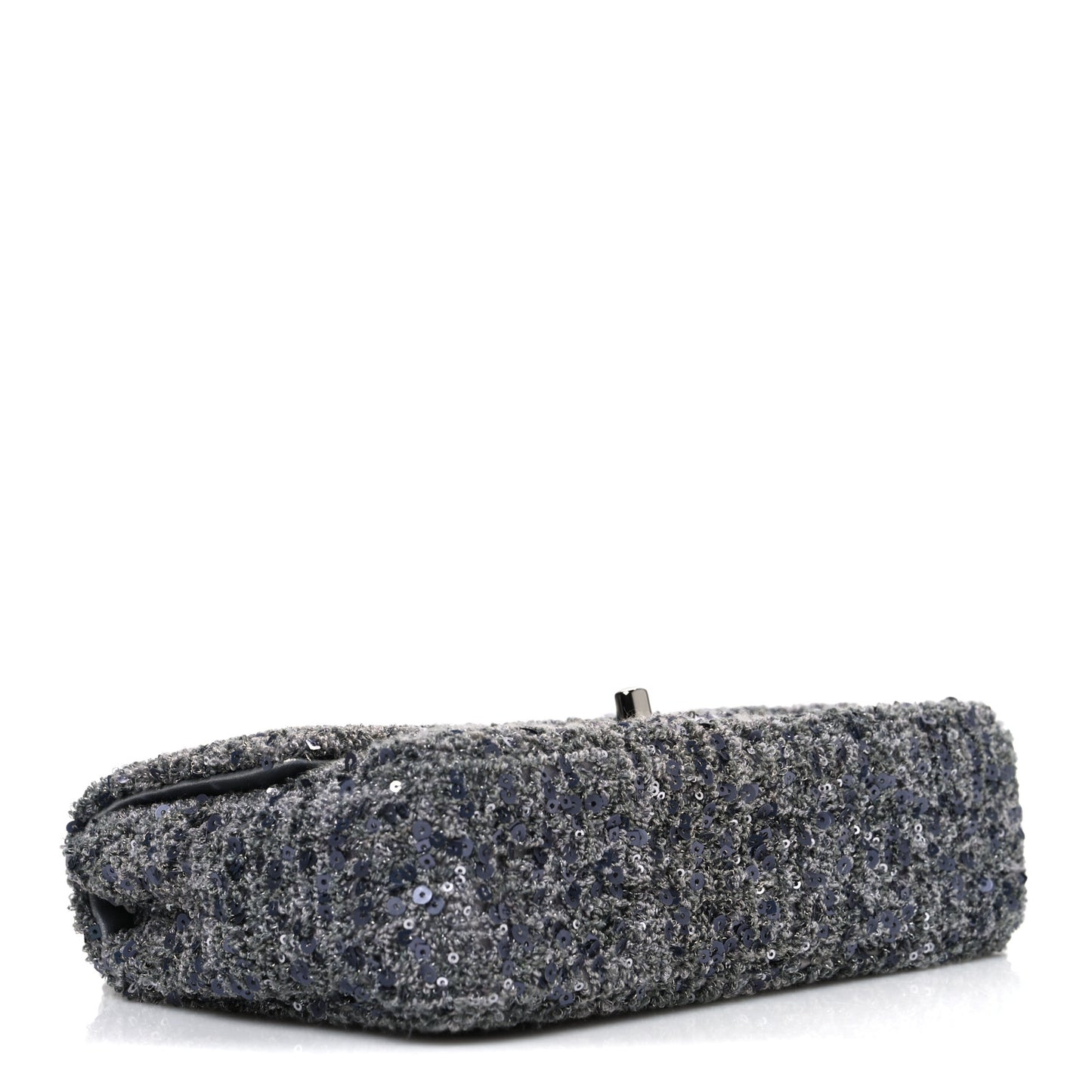 Sequin Quilted Small Single Flap Grey Dark Grey