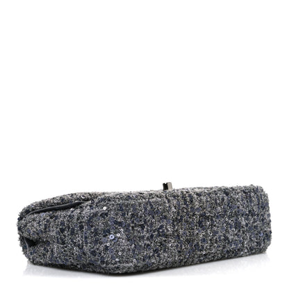 Chanel Sequin Quilted Small Single Flap Grey Dark Grey 4 of 10