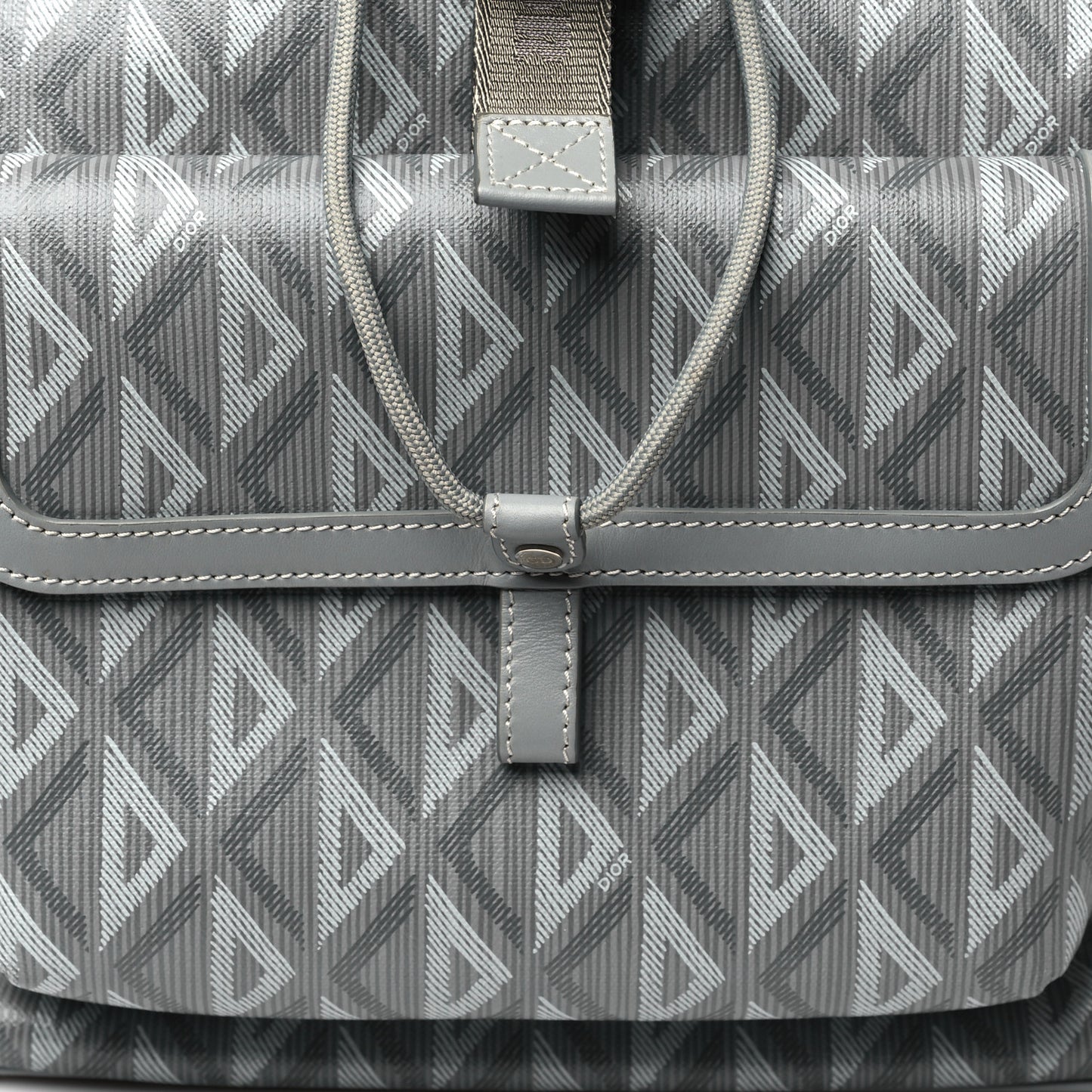 Coated Canvas CD Diamond Flap Backpack Gray