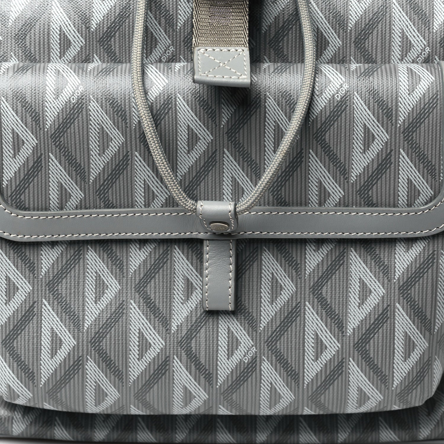 Christian Dior Coated Canvas CD Diamond Flap Backpack Gray 7 of 11