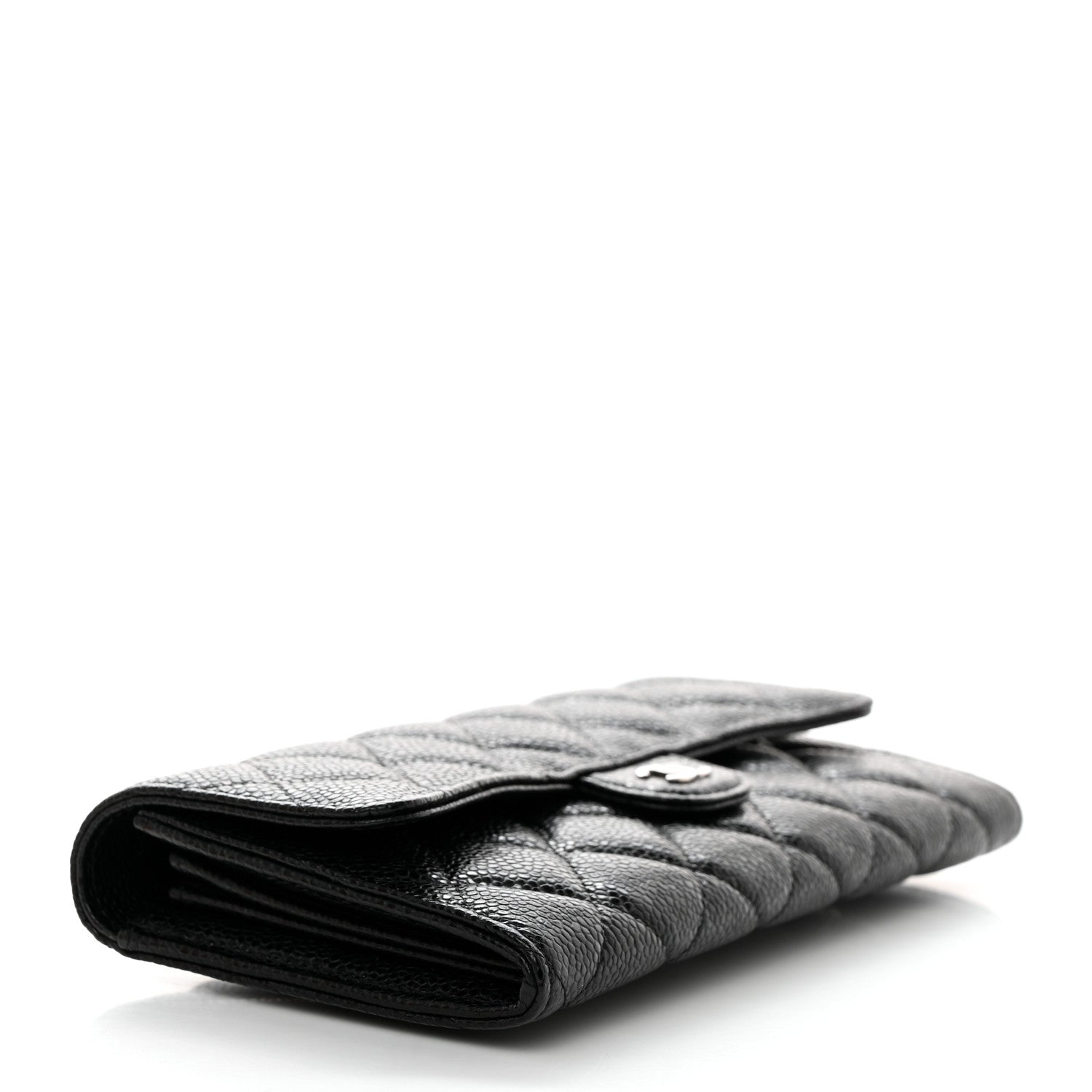 Chanel Caviar Quilted Large Gusset Flap Wallet Black 4 of 8