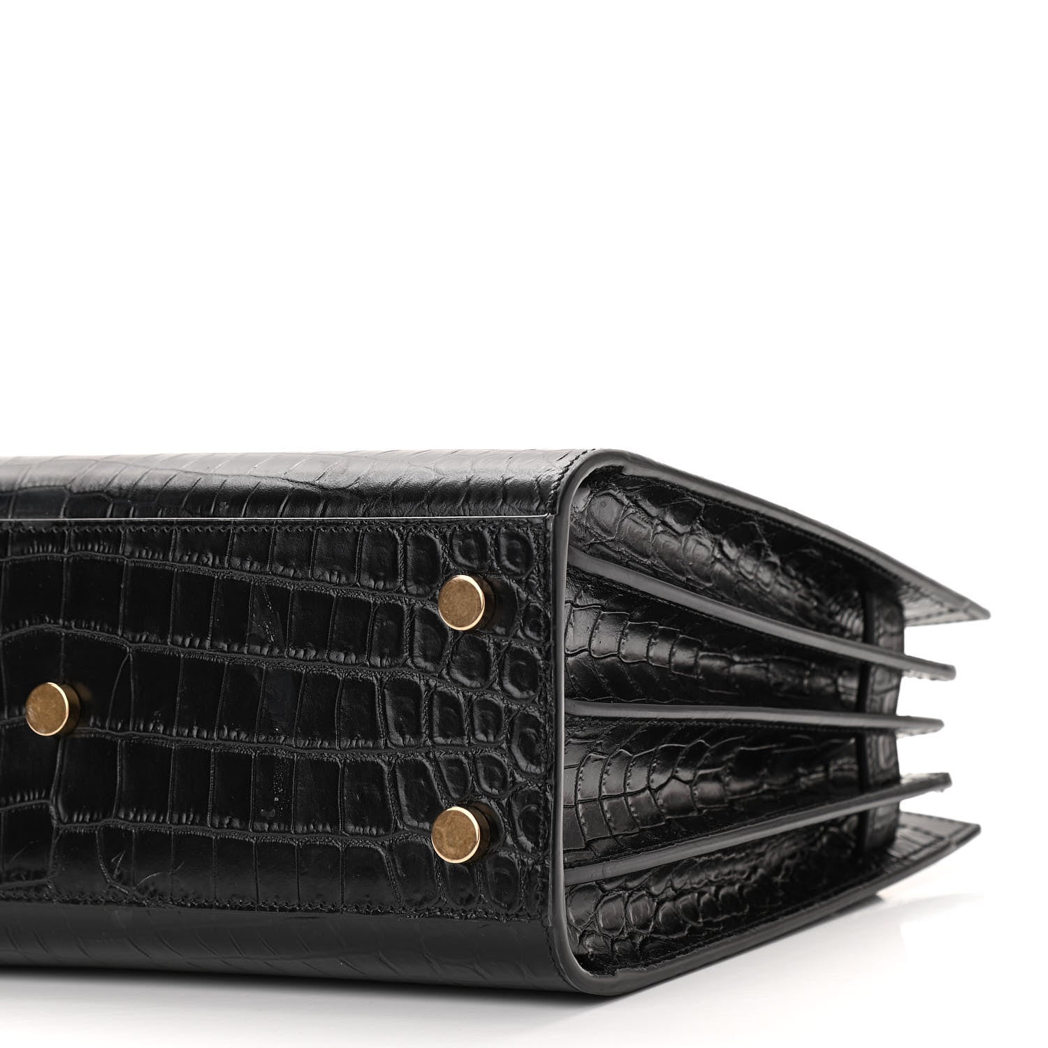 Saint Laurent Calfskin Crocodile Embossed Baby Sac De Jour Black 9 of 9