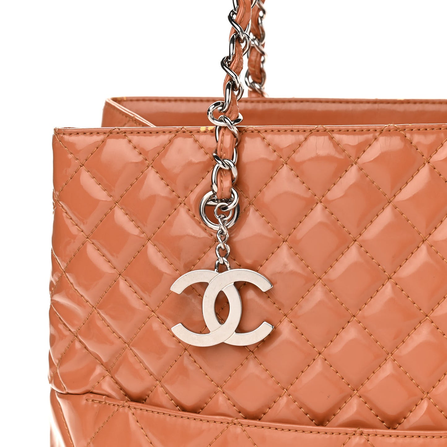 Vinyl Quilted In The Business North South Tote Orange