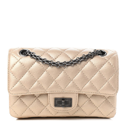 Chanel Metallic Sheepskin Quilted 2.55 Reissue Mini Flap Beige 1 of 8