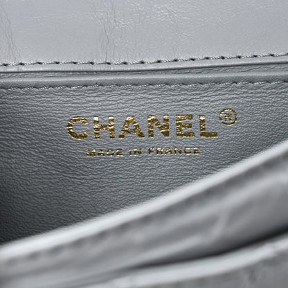 Chanel Aged Calfskin Quilted 2.55 Reissue Flap Belt Bag Clutch Light Blue 6 of 11