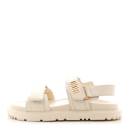 Christian Dior Lambskin Dioract 10mm Sandals 38 Off White 1 of 9