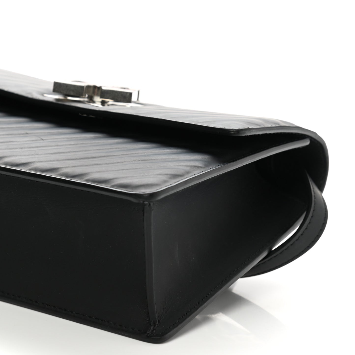 Calfskin Diagonal Quilted Jitney 2.0 Crossbody Bag Black