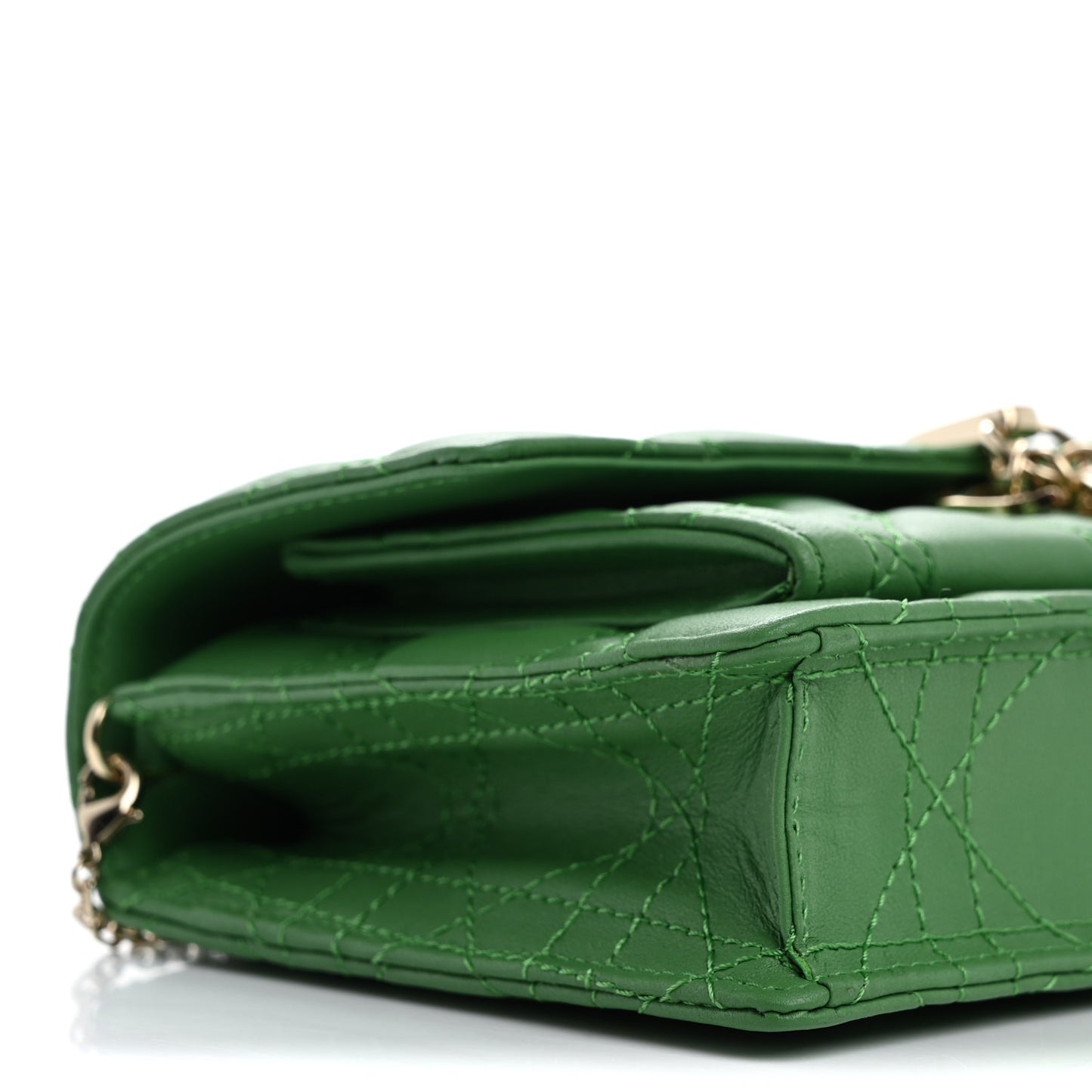 Lambskin Cannage My Dior Daily Chain Pouch Jade Green
