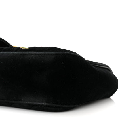 Gucci Velvet Matelasse Loved Embroidered Medium GG Marmont Shoulder Bag Black 10 of 10