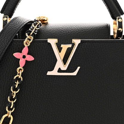 Louis Vuitton Taurillon Enamel Flower Padlock Chain Capucines BB Black 7 of 9