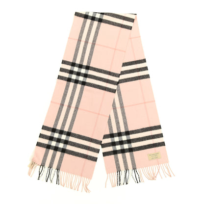 Burberry Cashmere Giant Heritage Check Fringe Scarf Ash Rose 2 of 3