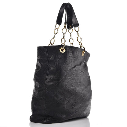 Christian Dior Lambskin Cannage Shopper Tote Black 3 of 12