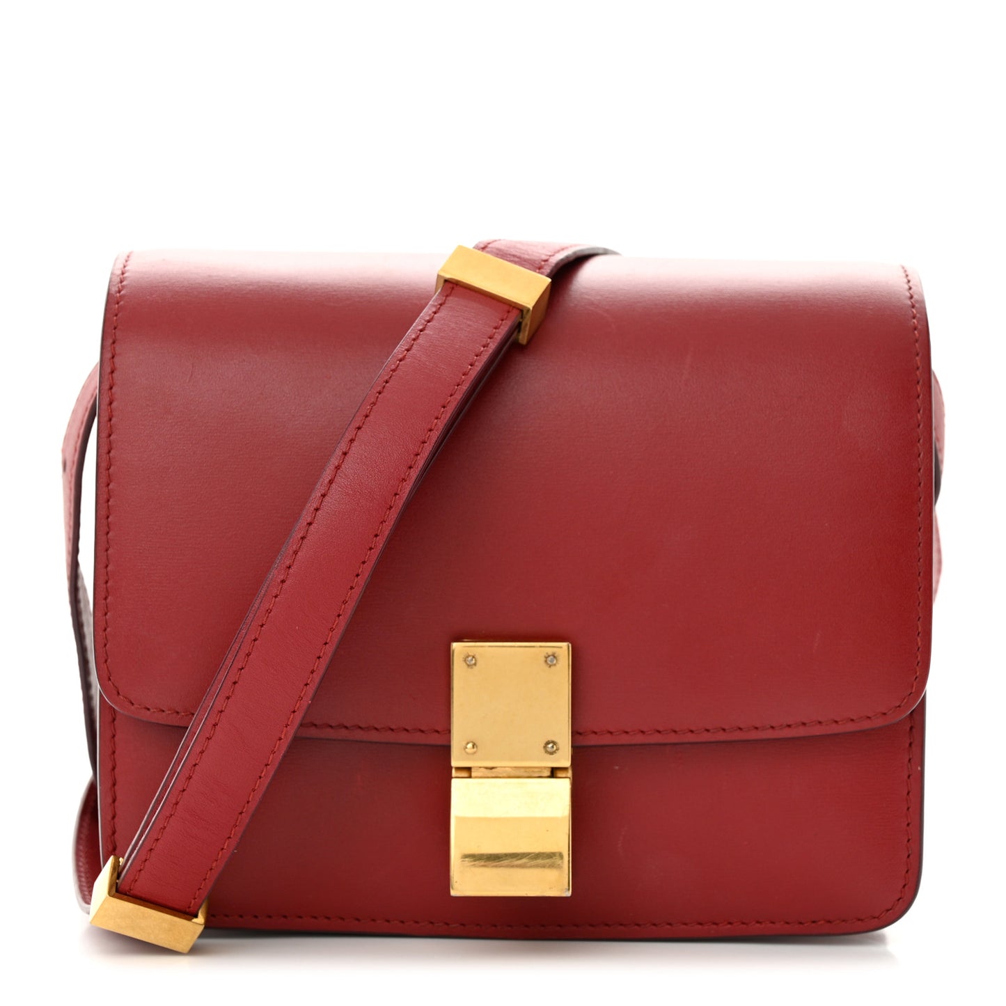 Box Calfskin Small Classic Box Flap Bag Red