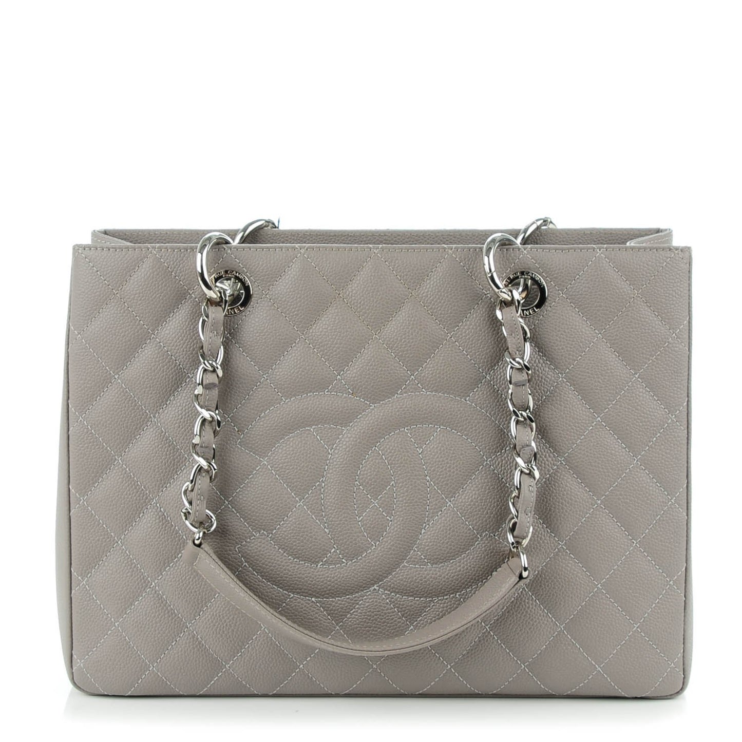 Caviar Quilted Grand Shopping Tote GST Grey