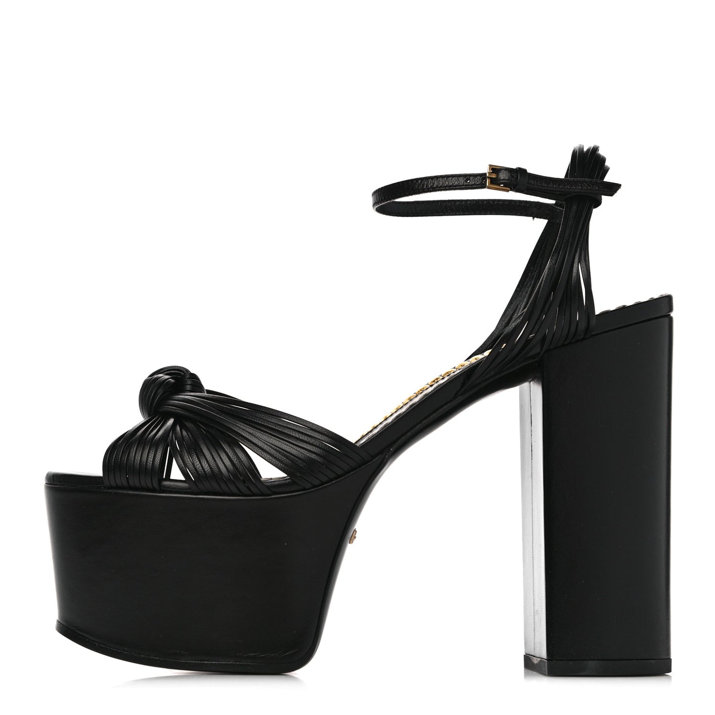 Malaga Kid Crawford Knotted Strap Platform Sandals 38.5 Black