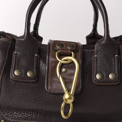 Chloe Calfskin Satchel Brown 8 of 8