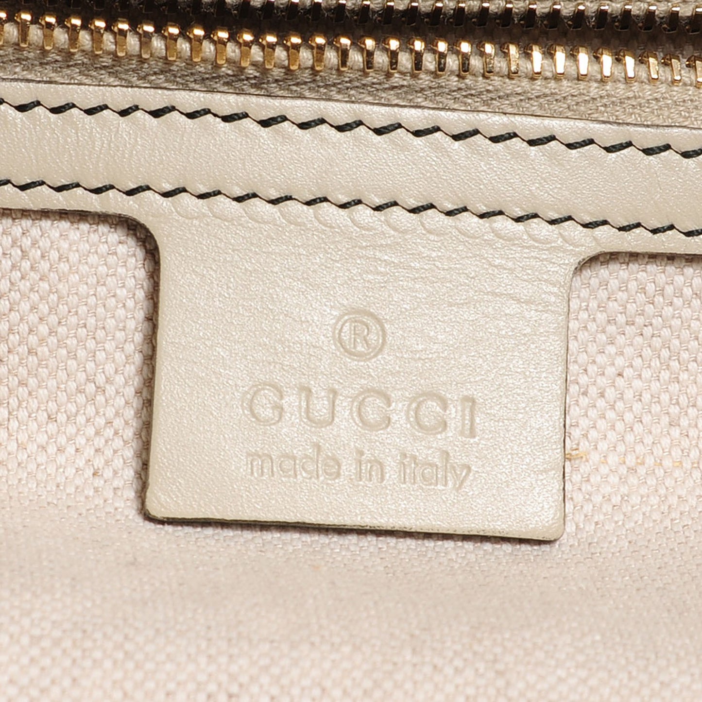 Monogram Margaux Calfskin Large Emily Chain Shoulder Bag Beige Ebony Mystic White