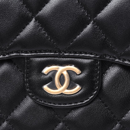 Chanel Lambskin Quilted Top Handle Flap Coin Purse With Chain Black 11 of 12