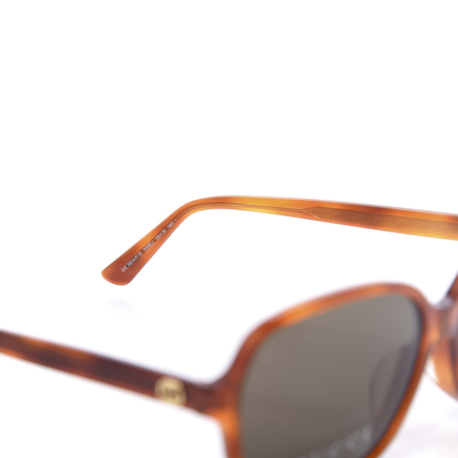 Gucci Acetate Square Frame Sunglasses GG 3834/F/S Brown 6 of 8