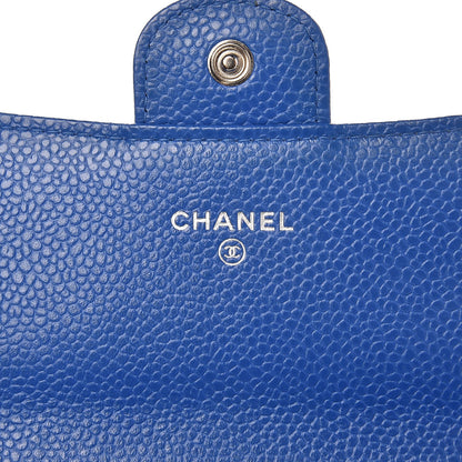 Chanel Caviar Quilted Large Gusset Flap Wallet Blue 6 of 15
