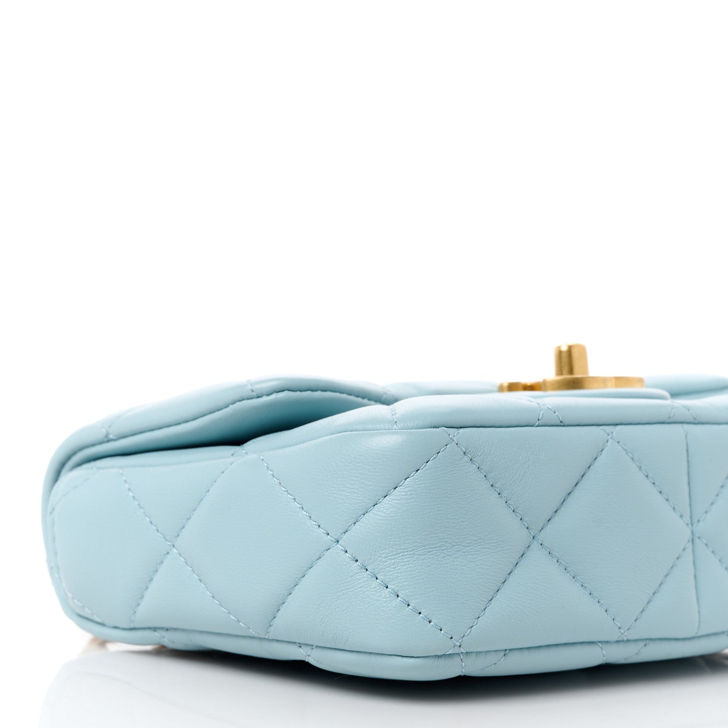 Chanel Lambskin Enamel Quilted Mini Pending CC Square Flap Light Blue 11 of 16