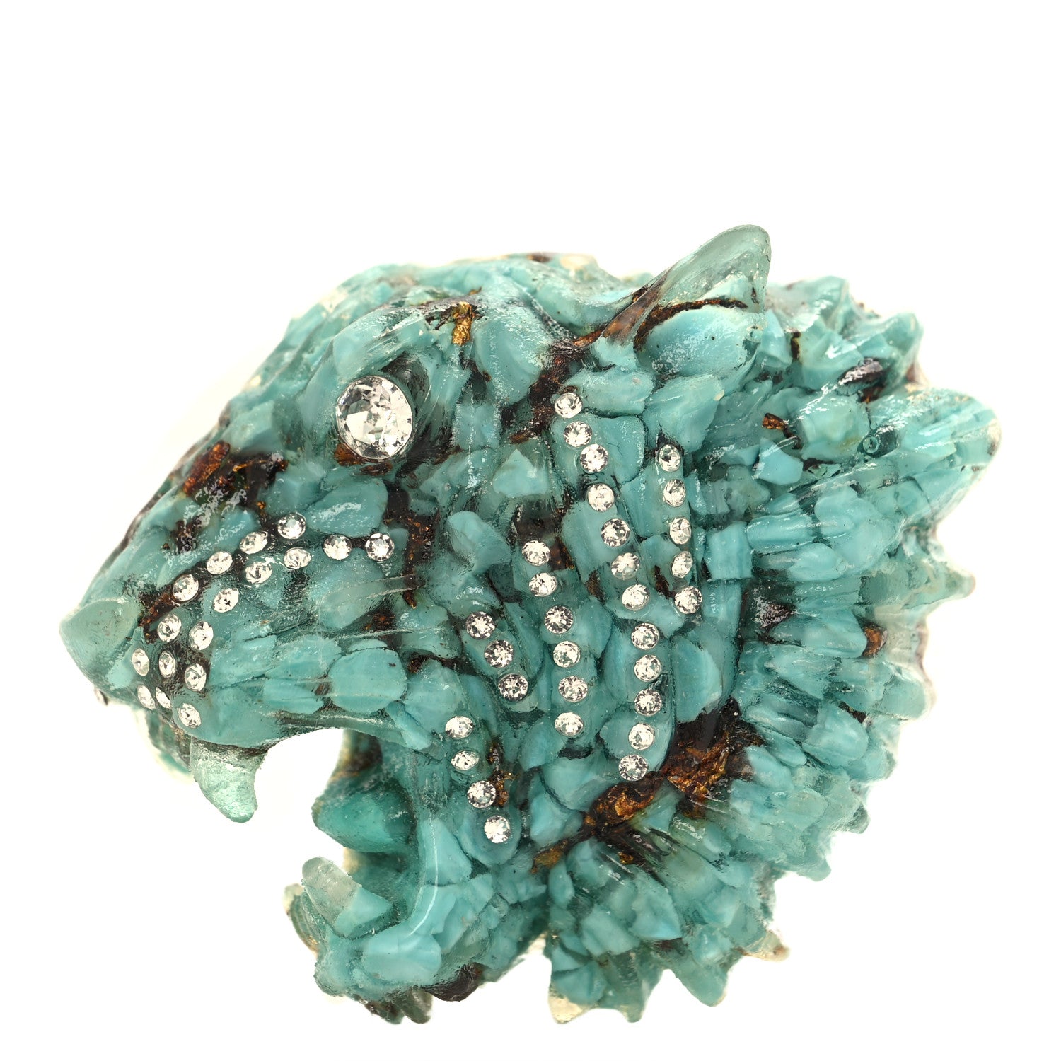 Gucci Resin Crystal Rajah Brooch Turquoise 1 of 3