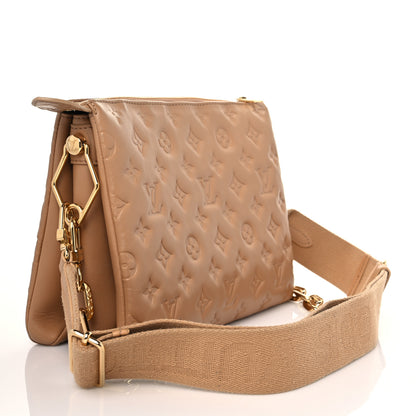 Louis Vuitton Lambskin Embossed Monogram Coussin PM Camel 3 of 8