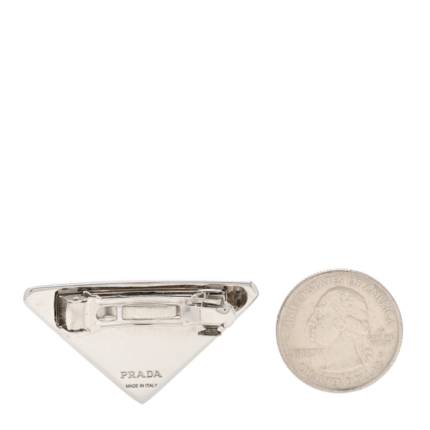 Prada Metal Triangle Hair Clip White 2 of 4