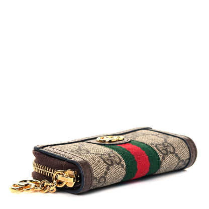 Gucci GG Supreme Monogram Web Ophidia Zip Around Key Case Beige New Acero 4 of 8