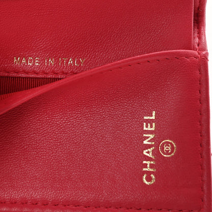 Chanel Lambskin Quilted Double Flap Wallet  Dark Pink 7 of 8