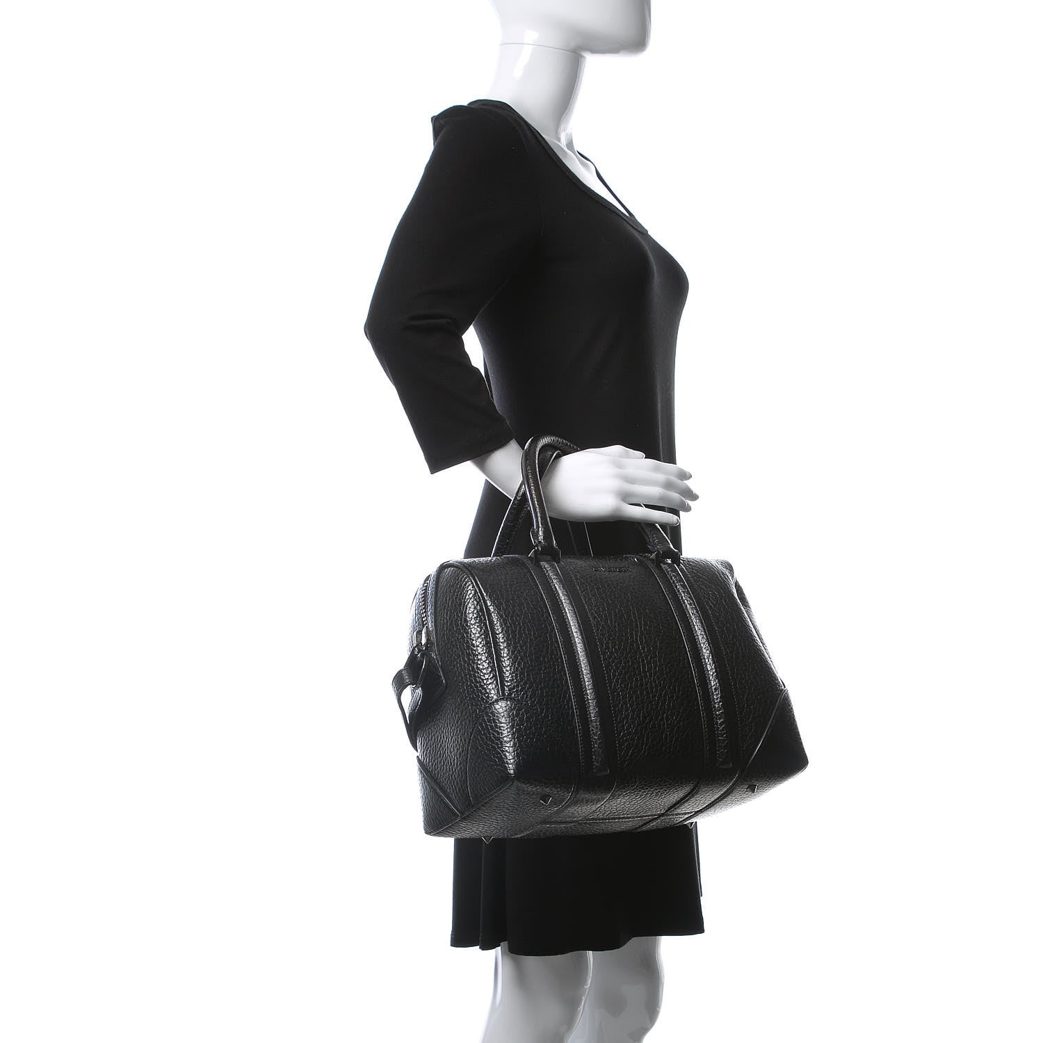 Givenchy Glazed Pebbled Calfskin Medium Lucrezia Black 3 of 11