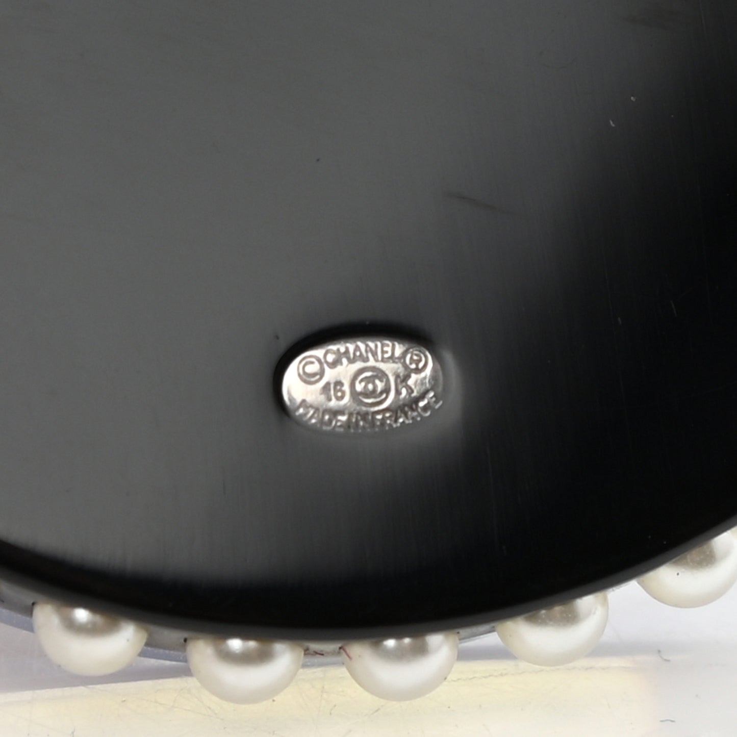 Metal Resin Pearl Emoji Brooch Purple Silver