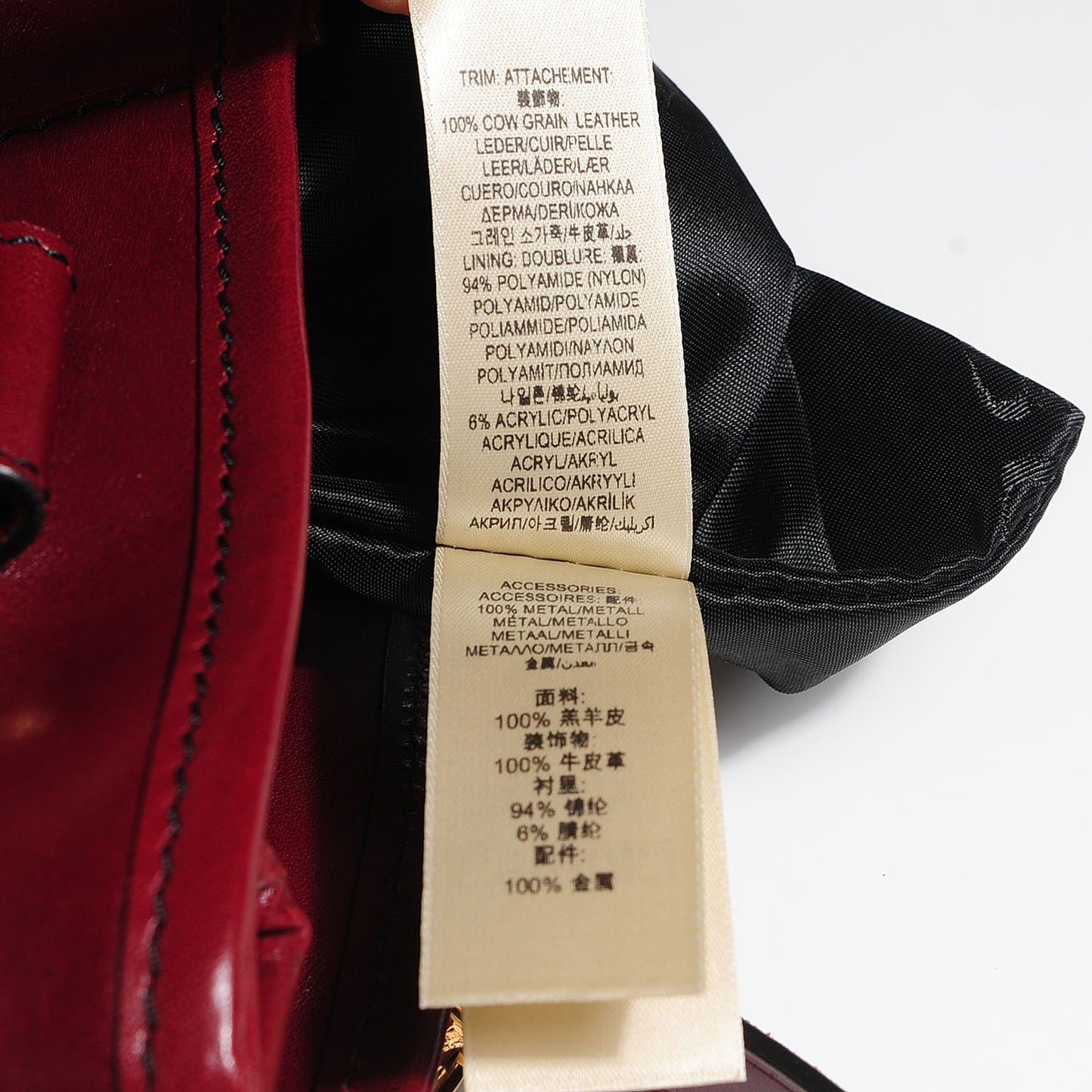 Lambskin Whipstitch Medium Tote Burgundy